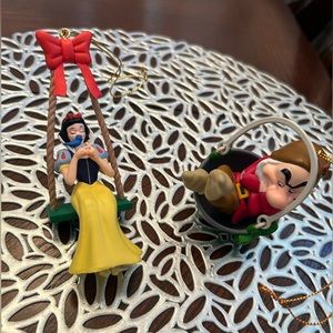 Snow White and Grumpy collectible ornaments